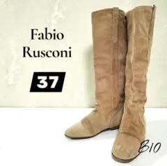 【イタリア製】Fabio Rusconi スエードロングブーツ フラットヒール