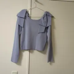 GRL 薄紫 リボン付きニット M