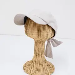 BEAMS HEART バックリボン アイボリーキャップ カジュアル57.5cmのサムネイル