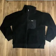 FILA ブラック フリースジャケット リバーシブル XOサイズ