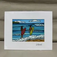 トロピカル風景 アート作品 フレーム付き　クリスティンシン　ヘザーブラウン トロピカル風景 アート作品 フレーム付き クリスティンシン