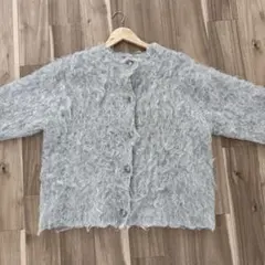 レプシム　グレー【ファー風】カーディガン