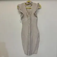 AR ANGELR ベージュ Vネック ドレス Sサイズ