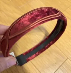 【新品 未使用】ベルベット ワインレッド カチューシャ