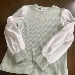 ezzo piano グリーン長袖カットソー