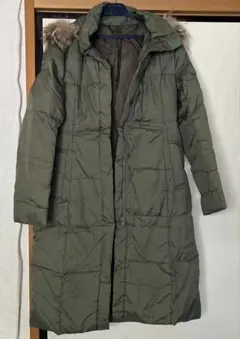 【ofuon】フード付きダウンコート オリーブグリーンＭサイズ