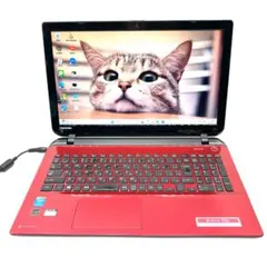 綺麗✨レッド❤️薄型 初期設定済 高速SSD Windows11 ノートパソコン