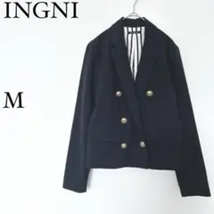 イング INGNI 紺ブレ 金ボタン ダブル テーラードジャケット M ネイビー