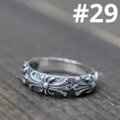27号 シルバー925 フローラルクロス トリニティ リングSilver925
