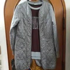 グレー キルティングジャケットティーシャツ付き サイズ38レディース