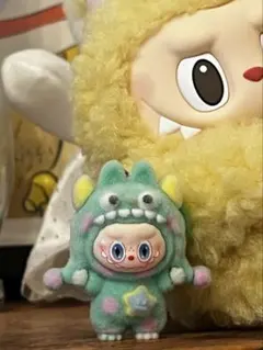 Labubuミニラブブ キーホルダー キーリング グリーン