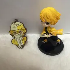 鬼滅の刃 我妻善逸 フィギュア ラバーキーホルダー 2種セット