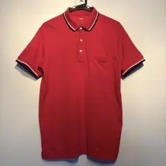 UNIQLO 赤 ストライプ付き ポロシャツ