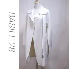 BASILE28 バジーレ28 ニットコート　白　40 ジップアップ/G109