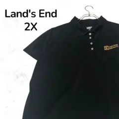 【一点物】Land's End ランズエンド 企業ロゴポロシャツ ブラック 2Xのサムネイル