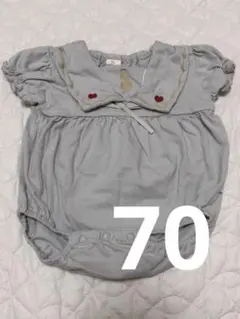 ディズニー アリス コトリ コットンロンパース ハート刺繍 水色 70cm