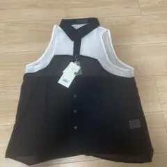 ENVYM ブラック ノースリーブシャツ フリーサイズ