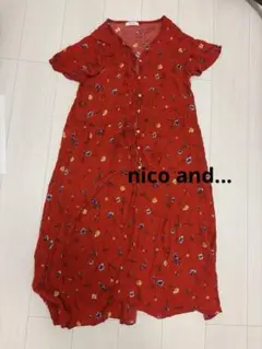 niko and ... 赤い花柄 半袖ロングワンピース