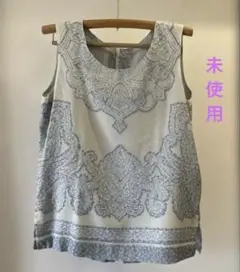 未使用 ペイズリー柄 ノースリーブ トップス　日本製