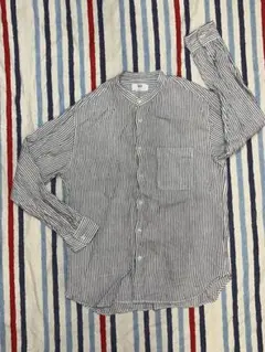 バンドカラーシャツ ストライプ