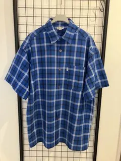 Cal Top USA製 オンブレチェック 半袖シャツ 青 ブルーのサムネイル