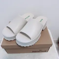 新品 ZUCCA CLUB 厚底サンダル LL 白 美脚 脚長 ボリュームソール