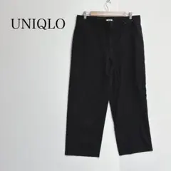 ユニクロユーワイドパンツ 黒 無地 5L カジュアル 大きめ　コットン100%のサムネイル