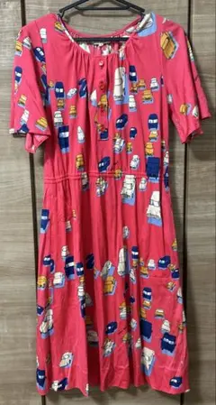 美品⭐️VIVID TOWN ⭐️蝶々柄　半袖ワンピース 7号⭐️ ヴィンテージ