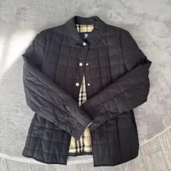 Burberry キルティングジャケット 黒 チェック柄