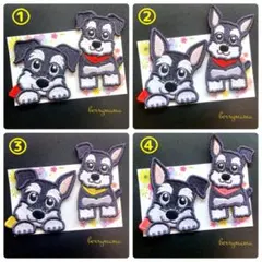 アイボちゃん風 犬ワッペン ワッペン【見本】▶︎顔1、全身1枚 aibo