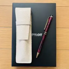 PILOT ボールペン レッド/ブラック　専用ペンケース付き　美品