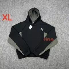 mertra XL 黒/グレー フード付きパーカー