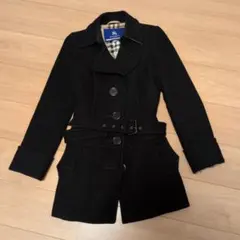 ウール ブラック ピーコート　バーバリーブルーレーベル