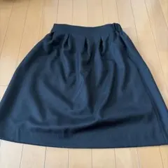 スカート レディース 膝丈 ブラック 黒 シンプル