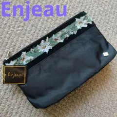 Enjeau アーンジョー　ポーチ　花柄刺繍 黒のサムネイル