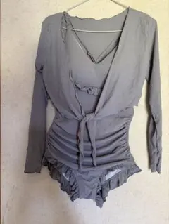 最終値下げ！Dazy ワンピース水着 Mサイズ グレー ボレロ付き