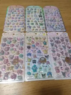 うるちゅるシール　コットンパフィーシール　6枚セット　正規品　サンリオ