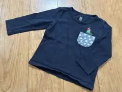 はらぺこあおむし　ロンT 長袖　100 ネイビー　 デザイン　グラフィック　綿