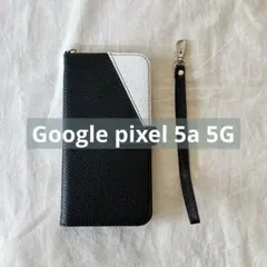 【✨特価✨】Google pixel 5a 5G　ケース　手帳型　おしゃれ　白黒