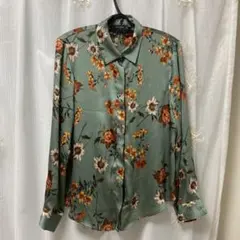 ZARA BASIC フラワープリント長袖シャツ Sサイズ