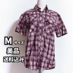 赤 チェック柄 シャツ トップス メンズ 送料込み