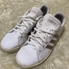 adidas スニーカー ホワイト ピンクゴールド コルクソール 24.5cm