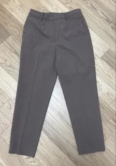 【美品】UNIQLO スマートアンクルパンツ チェック柄 ブラウン