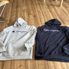 Champion パーカー グレー ネイビー セット