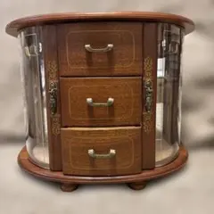 アンティーク調 木製ジュエリーボックス オルゴール不具合・割れあり