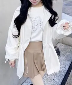 INGNI ミドル丈袖リボン2Wayマウンテンパーカー