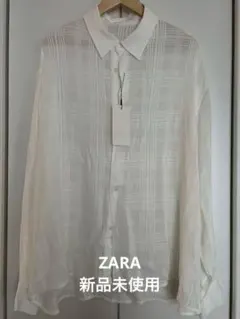 【ZARA】チェック柄ジャガードシャツ XL 新品