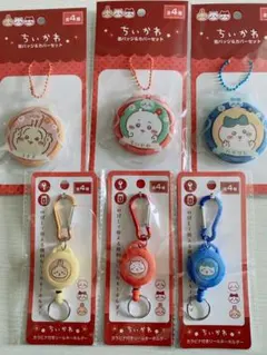 ちいかわ ハチワレ うさぎ 6点セット　缶バッジ、カラビナ付リールキーホルダー