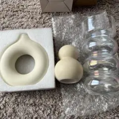 陶器製花瓶とガラス花瓶　スリーコインズ　フラワーベース　最終値下げ