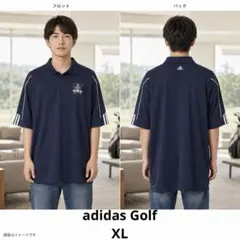 adidasゴルフ XL FGCU カレッジ刺繍 半袖ポロシャツ ネイビー 古着のサムネイル